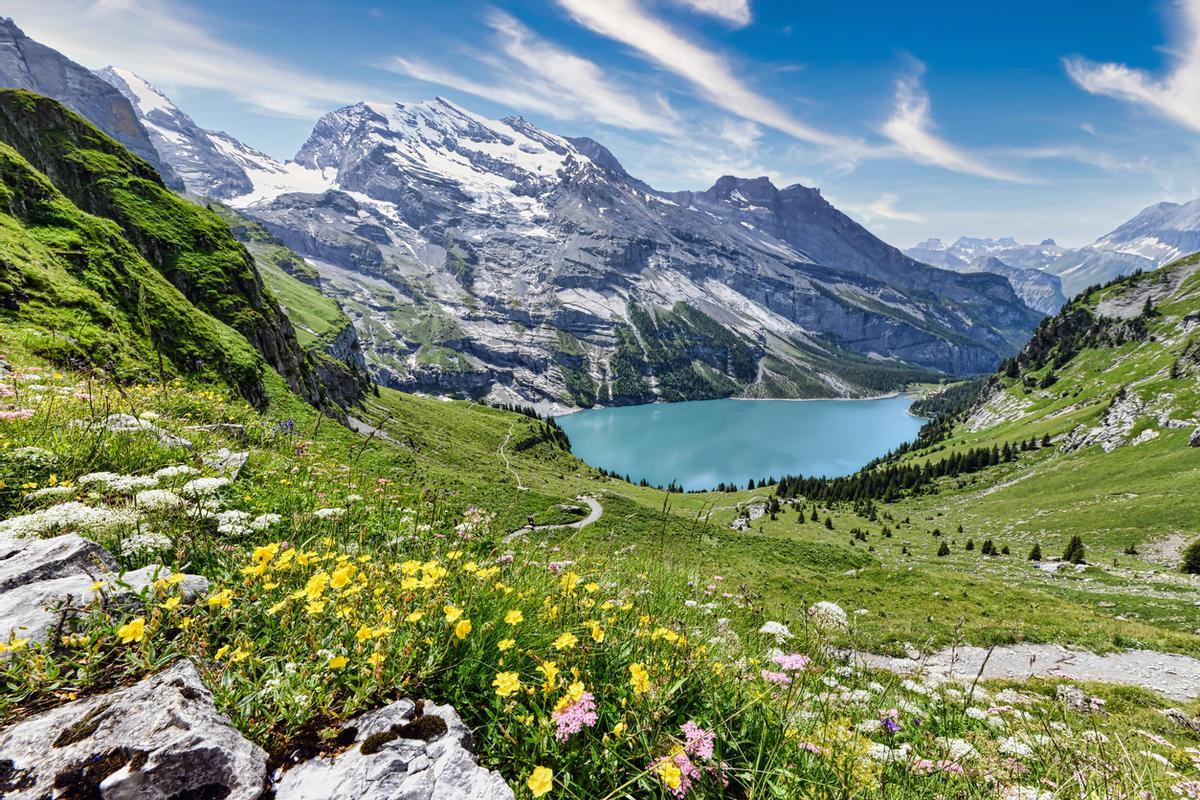 Estos son los Alpes suizos.