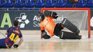 Sergi Fernández, en una acción del partido
