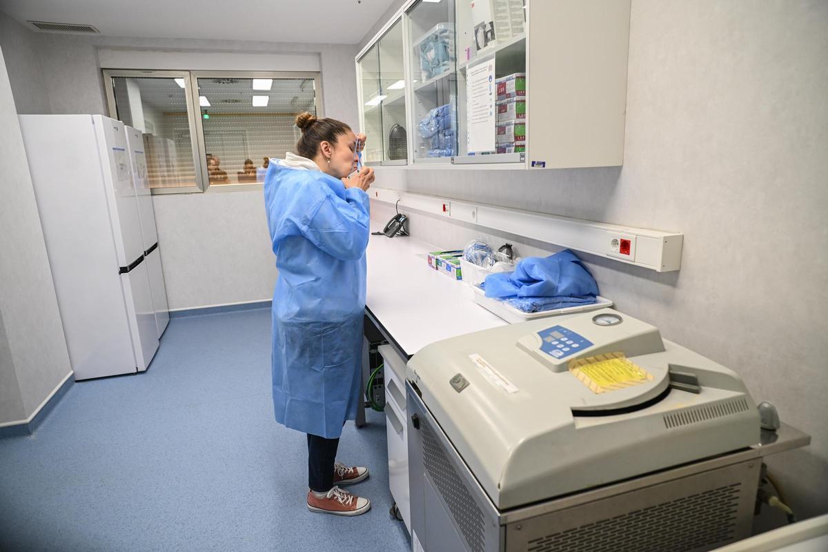 Antesala antes de entrar a los dos laboratorios de contención biológica existentes