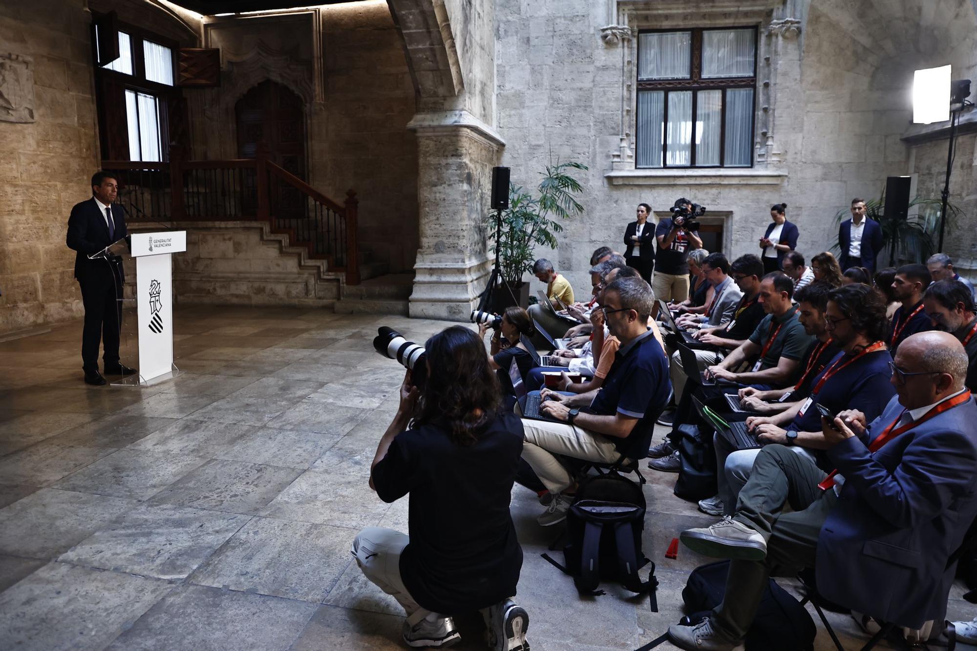 Comparecencia de Carlos Mazón desde el Palau de la Generalitat