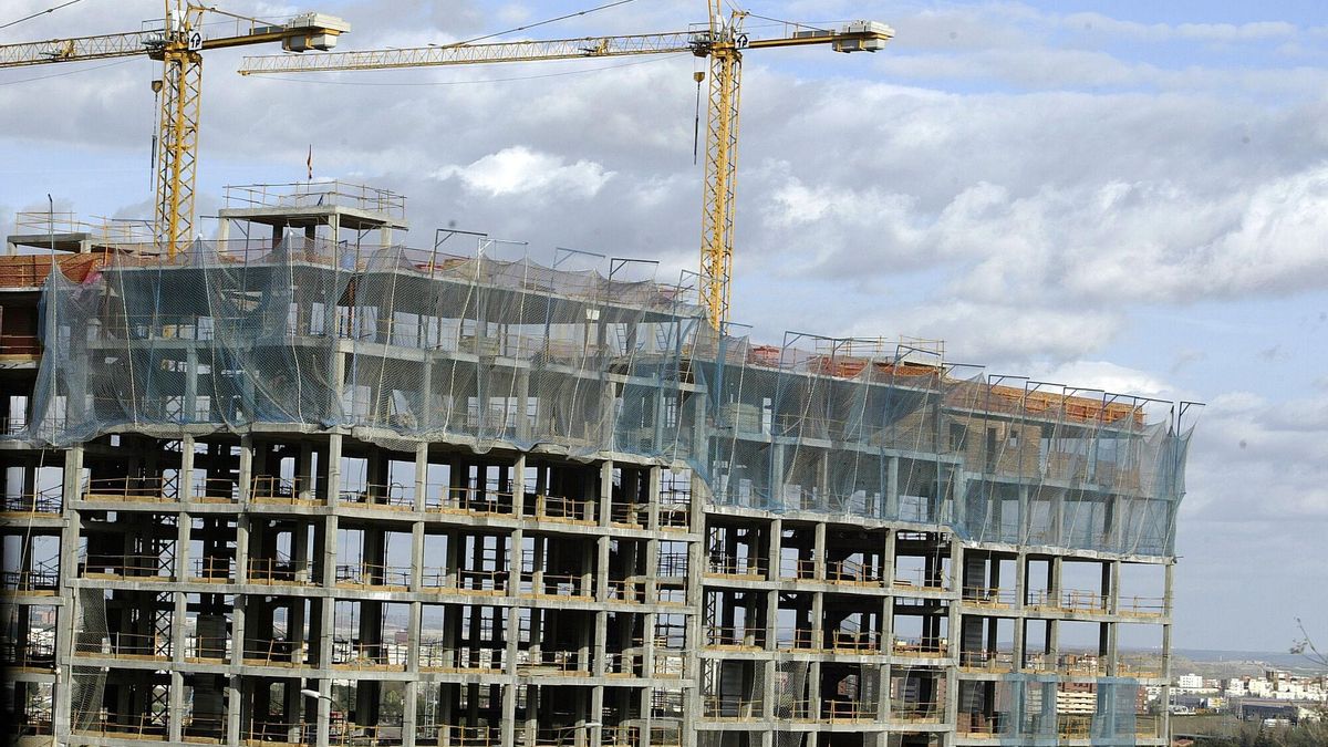 Edificio de viviendas en construcción en Madrid.