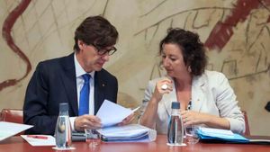 Salvador Illa y Alícia Romero, presidente y consellera de Economia de la Generalitat, en una imagen de archivo