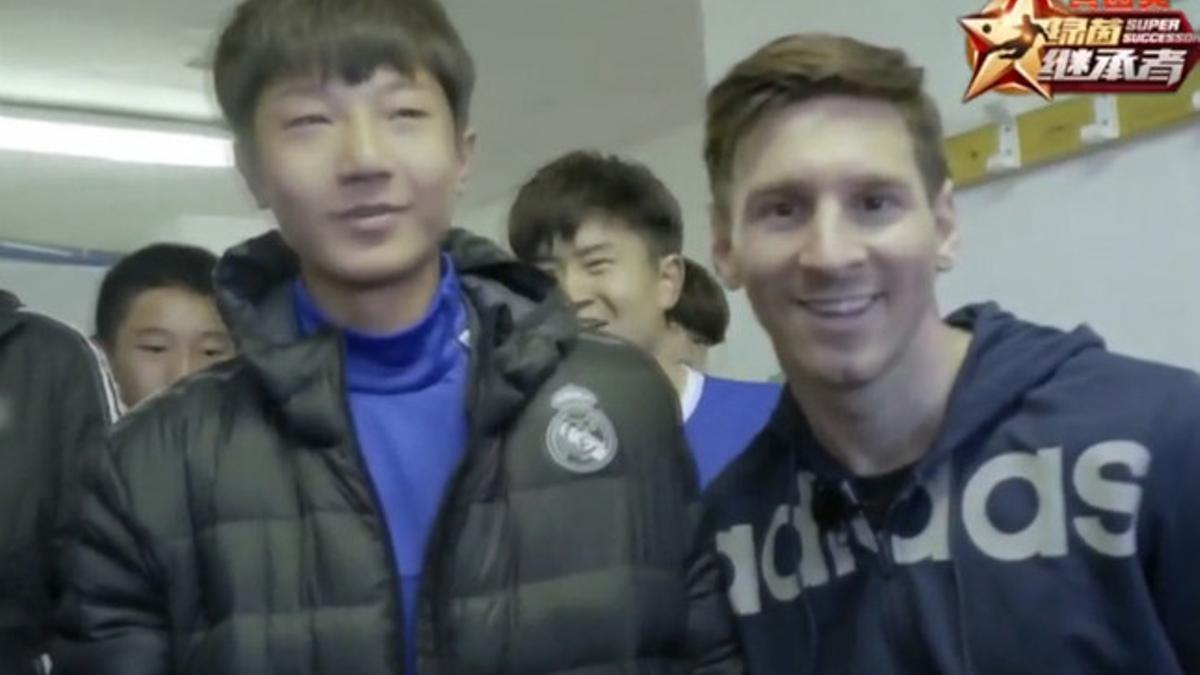 Leo Messi, junto a Li Boix
