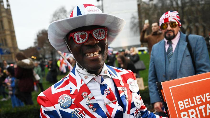 Un ciudadano pro Brexit, en Londres