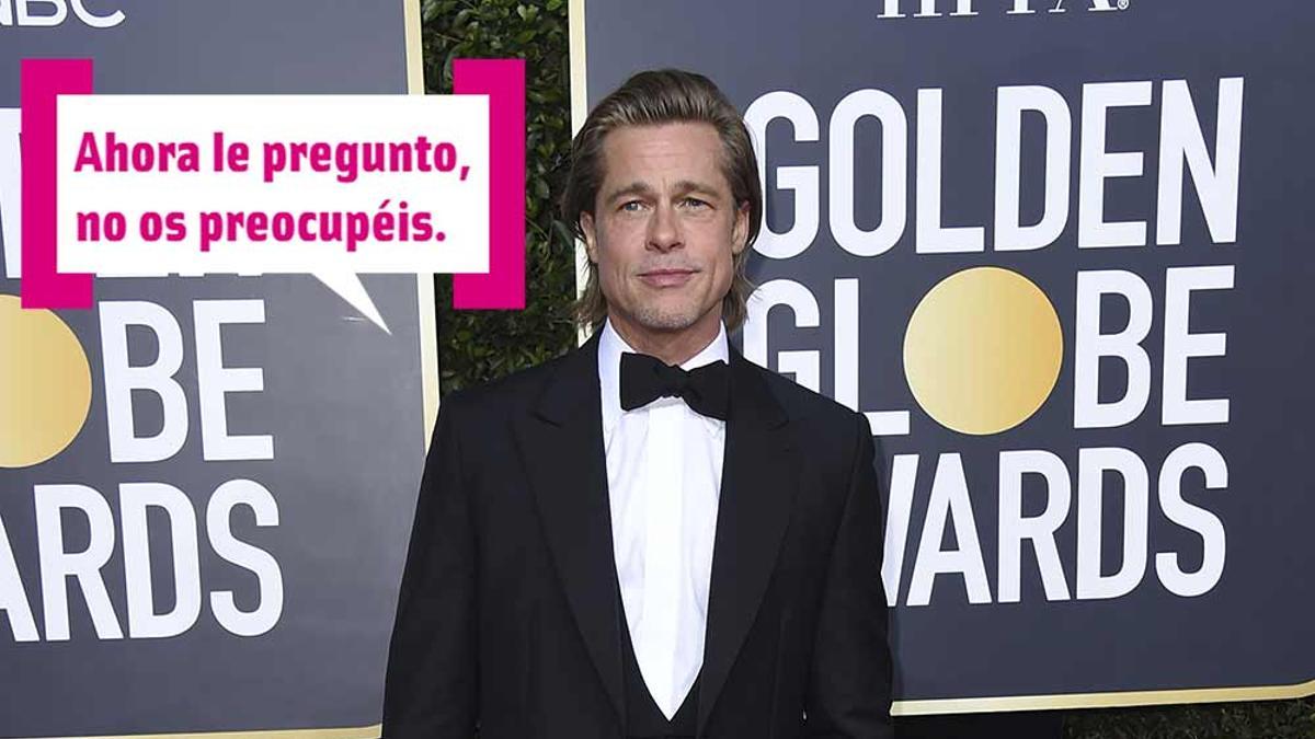Brad Pitt con bocadillo Cuore en los Globos de Oro