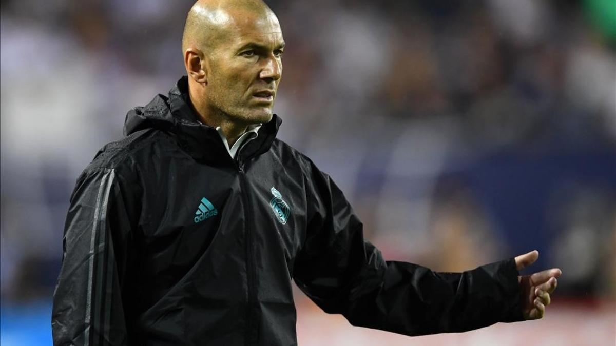 Zidane, durante el último partido de pretemporada contra un combinado de la MSL