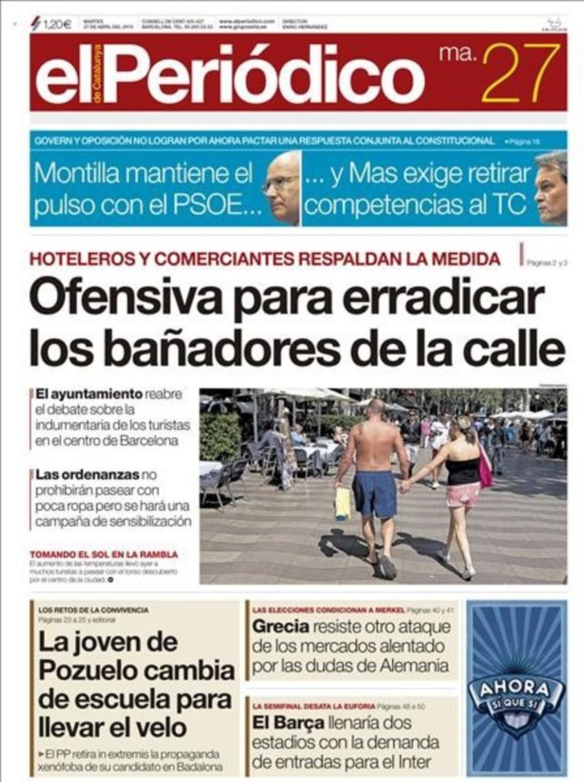 Portada del 27 de abril del 2010.