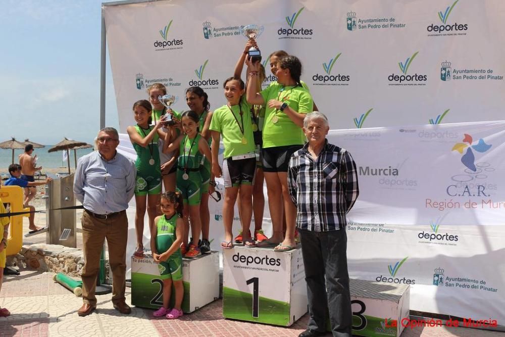 Final de triatlón de deporte escolar