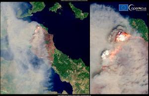 Grècia viu una nit «difícil» a causa de l’avenç del gran incendi declarat a l’illa d’Eubea