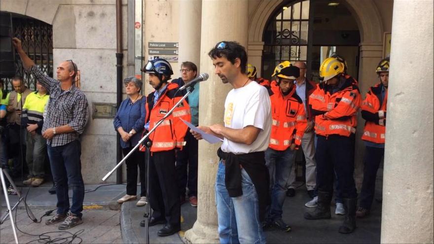 Concentració contra l'acció policial de l'1-O a Berga