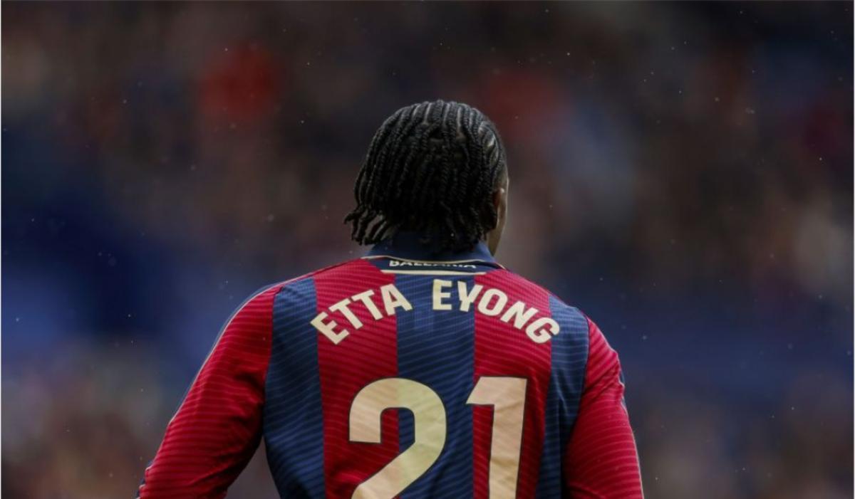 Etta Eyong, durante el encuentro ante el Girona en el Ciutat