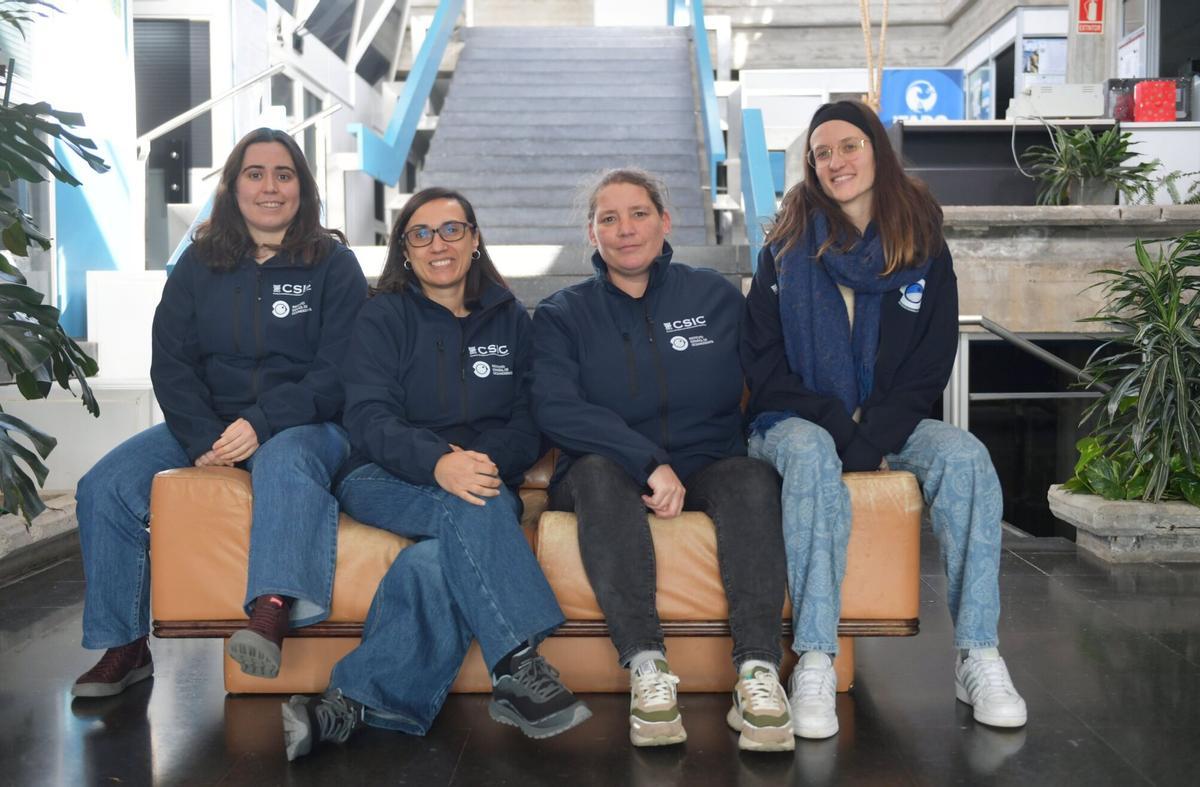 Sofía González, Luz García, María Reparaz y Núria Mondéjar, cuatro de las siete científicas del Oceanográfico que participarán en el acto del Árnica.