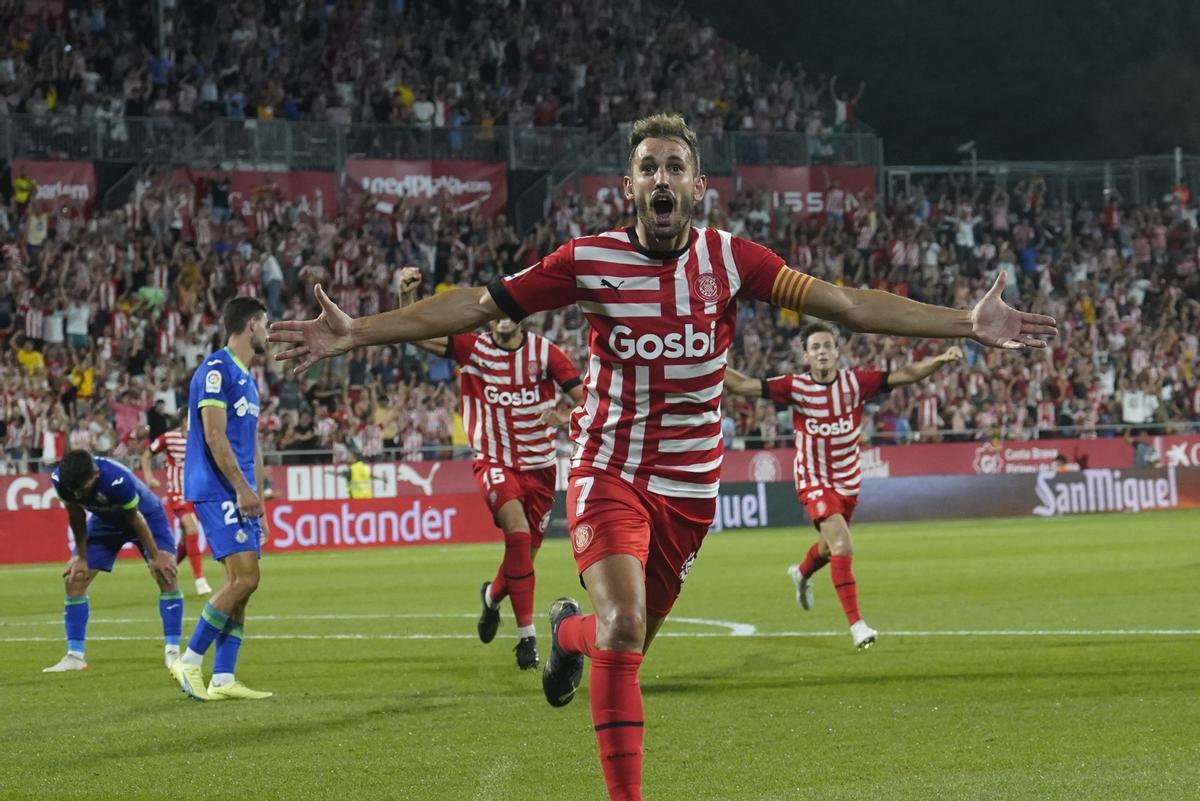 Stuani celebra un gol contra el Getafe