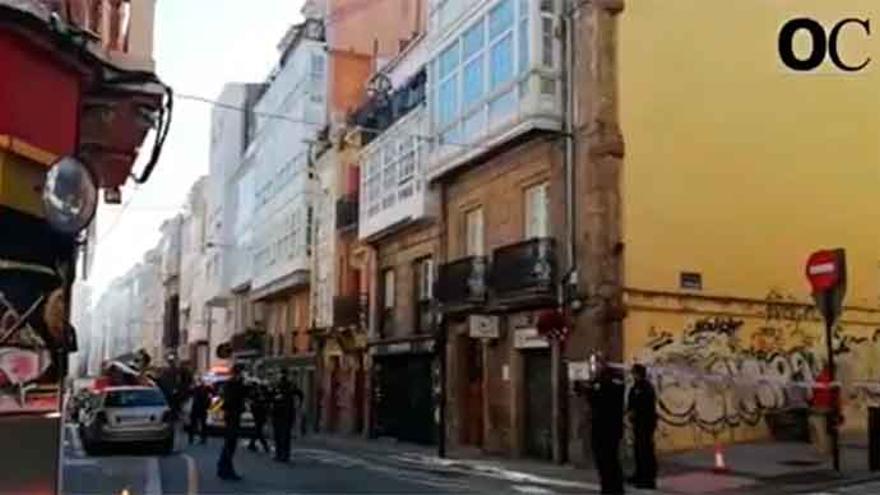 Incendio en la calle Cordonería de A Coruña