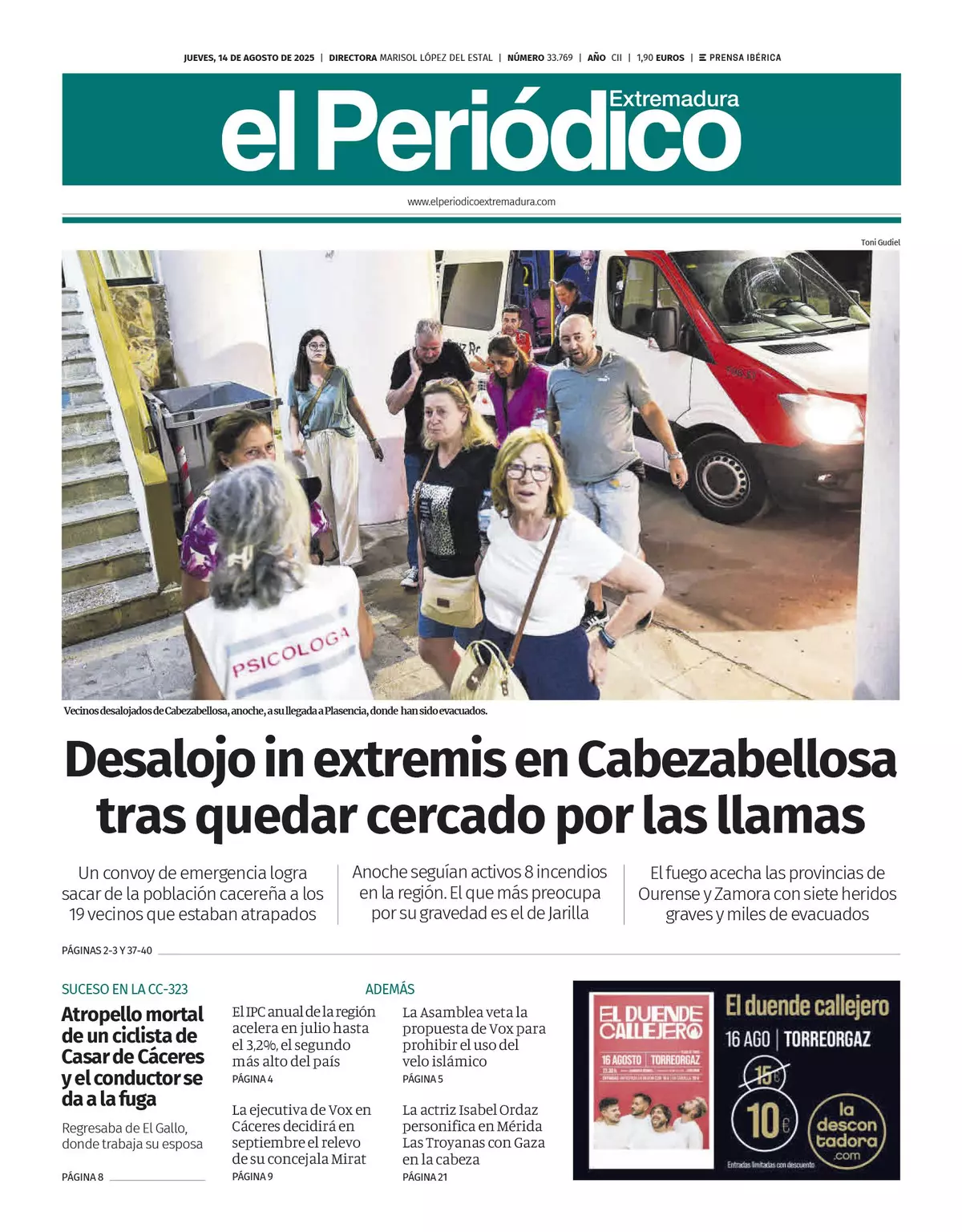 Consulta la portada correspondiente al día 14 de agosto de 2025