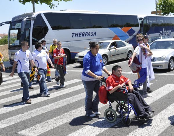 La afición zaragocista invade Valencia