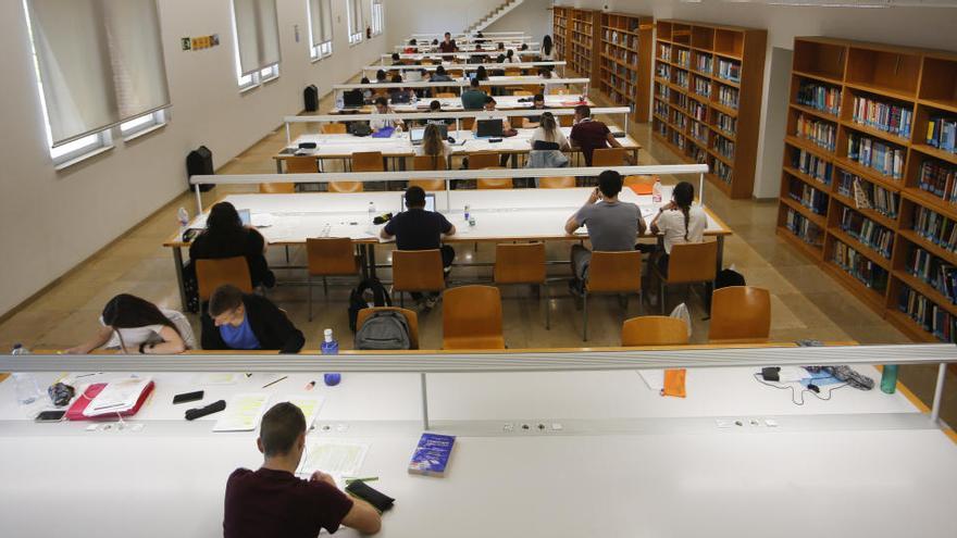 Estudiantes en la biblioteca Gregori Maians de la UV.