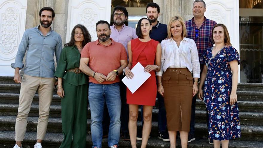 Los nueve diputados provinciales del PSOE.