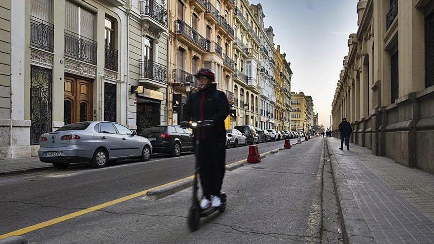 Calle Alicante en las anteriores obras del metro (L10) del carril bici.