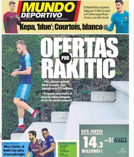 Portada MUNDO DEPORTIVO jueves 9 de agosto de 2018