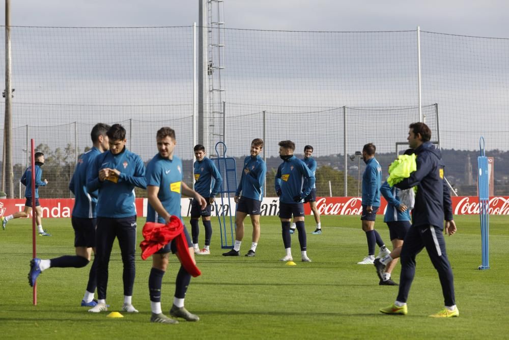 Entrenamiento del Sporting en Mareo.