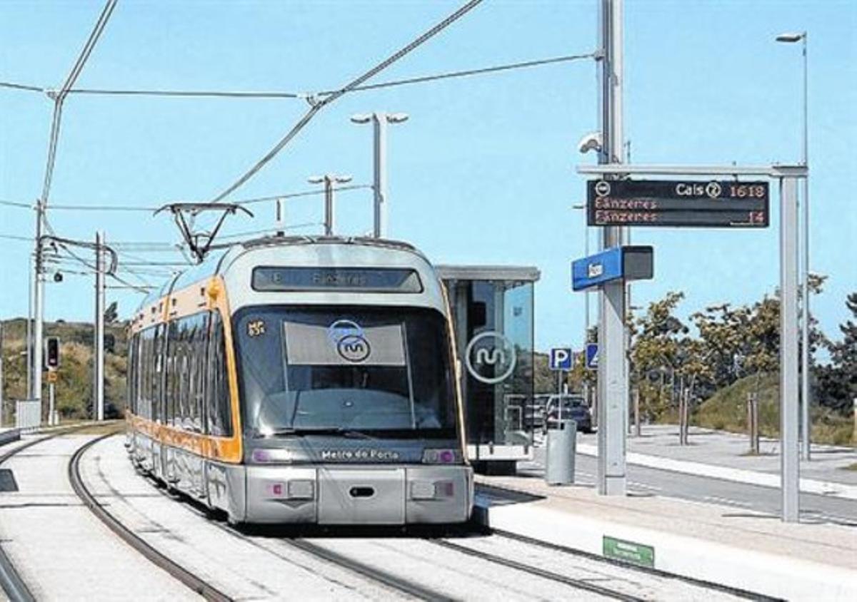 Concessió 8 Un comboi del metro de Porto.