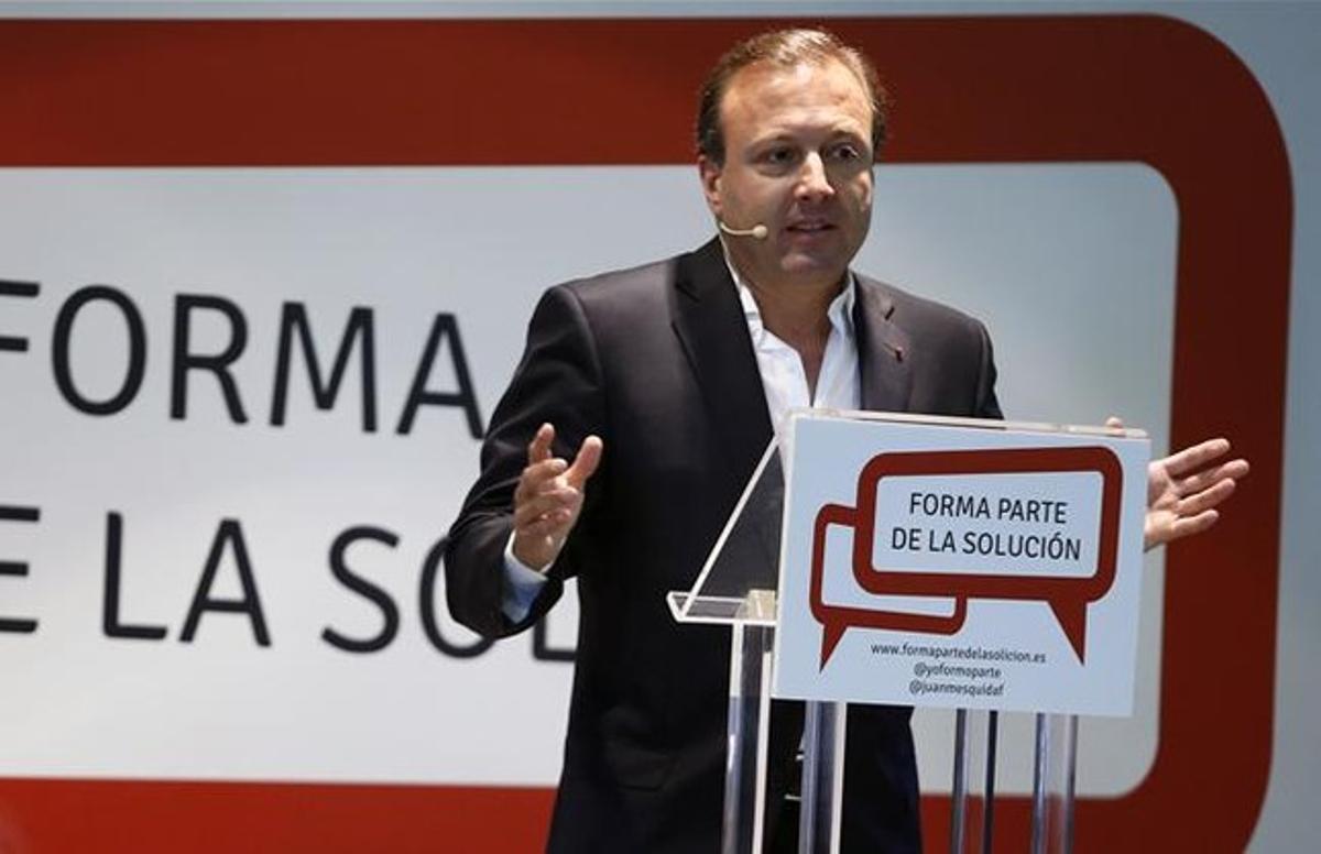 L’exdirector de la Policia, Juan Mesquida, en la presentació de la seva plataforma, aquest dimarts, 11 de juny, a Madrid.