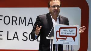 L’exdirector de la Policia, Juan Mesquida, en la presentació de la seva plataforma, aquest dimarts, 11 de juny, a Madrid.