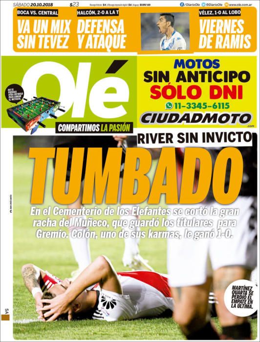 Portadas deportivas del 20-10-2018