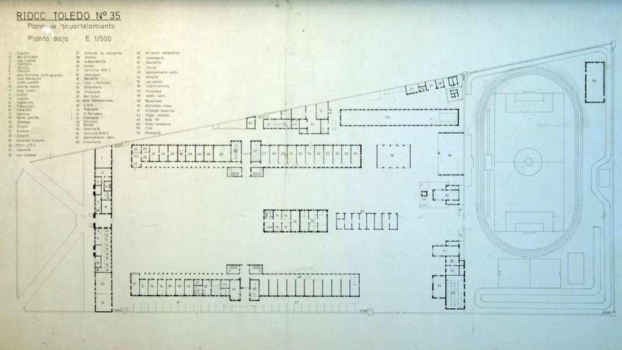 Plano de construcción del Cuartel Viriato.