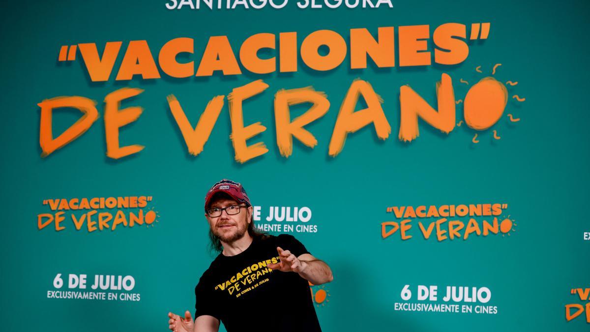 Santiago Segura en la presentación de la película 'Vacaciones de verano' en Madrid.