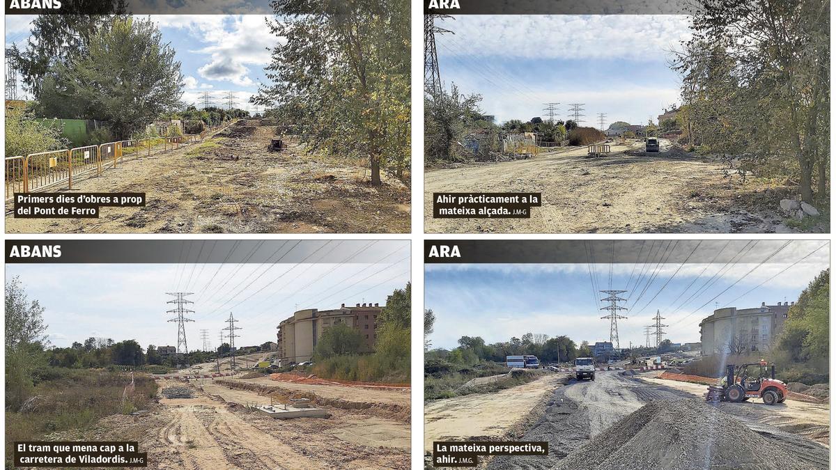 L&#039;abans i l&#039;ara de les obres a la prolongació del nou tram de l’avinguda Països Catalans