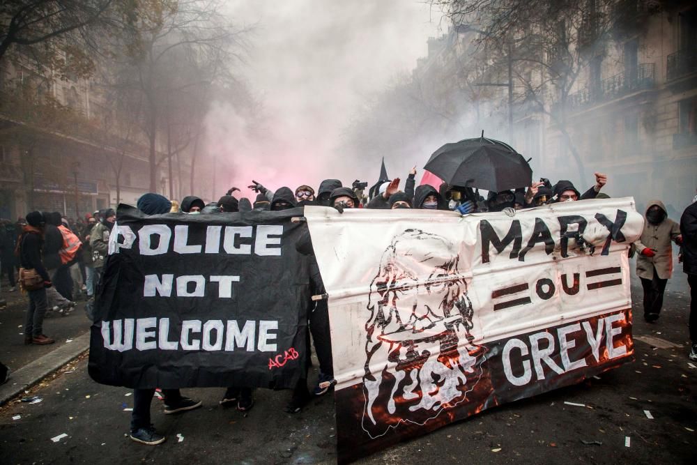 Altercados en las protestas en París.