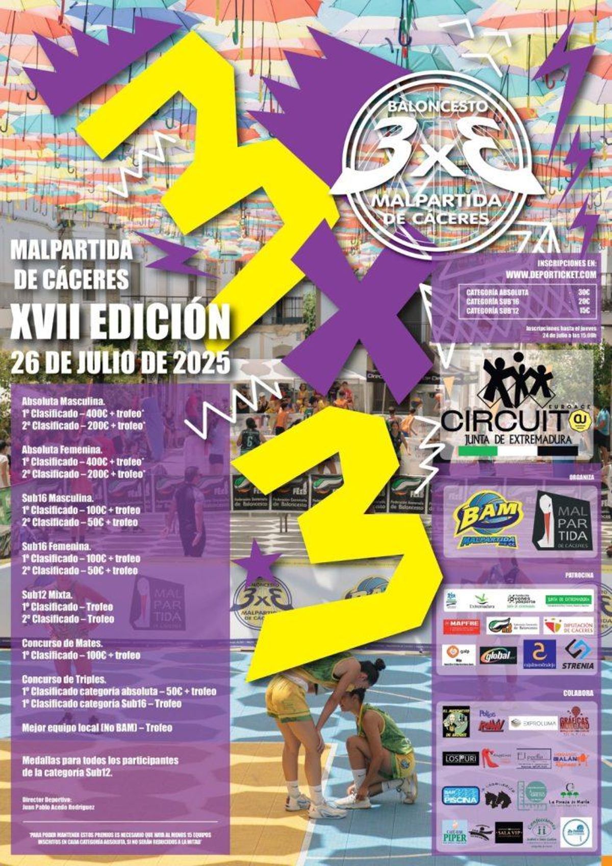 Cartel oficial de la XVII edición del 3x3 'Baloncesto en la calle'.