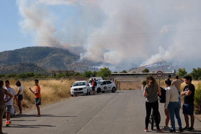 Declarado un incendio en una zona de barranco de Beneixama