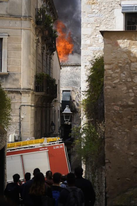 Incendi al Barri Vell de Girona