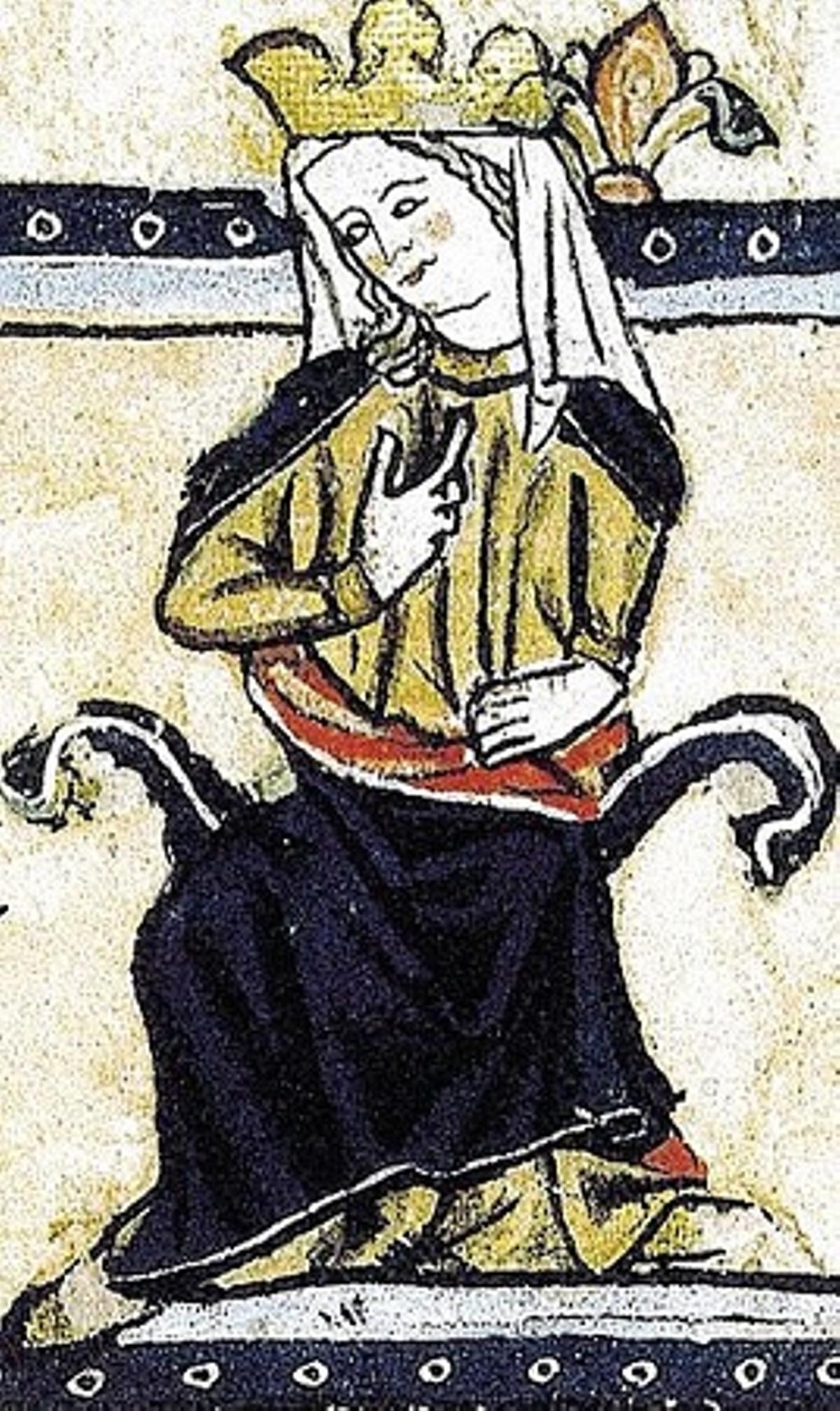 Doña Violante de Aragón. Manuscrito de Toxos Outos. Colección del Portal de Archivos Españoles.