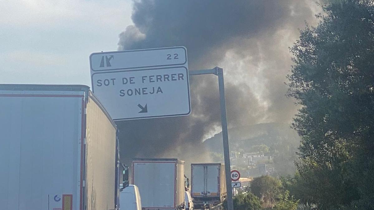 Imagen del accidente, tomada desde la A-23.