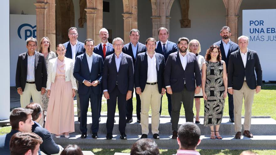 Alberto Núñez Feijóo reúne a la mayoría de presidentes autonómicos del PP en Salamanca.