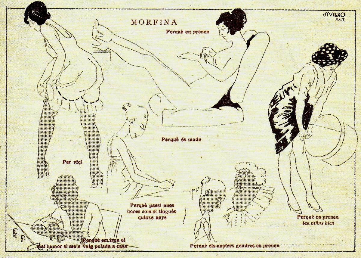 La adicción de las drogas, tema habitual en la prensa en la Barcelona de los años 20.