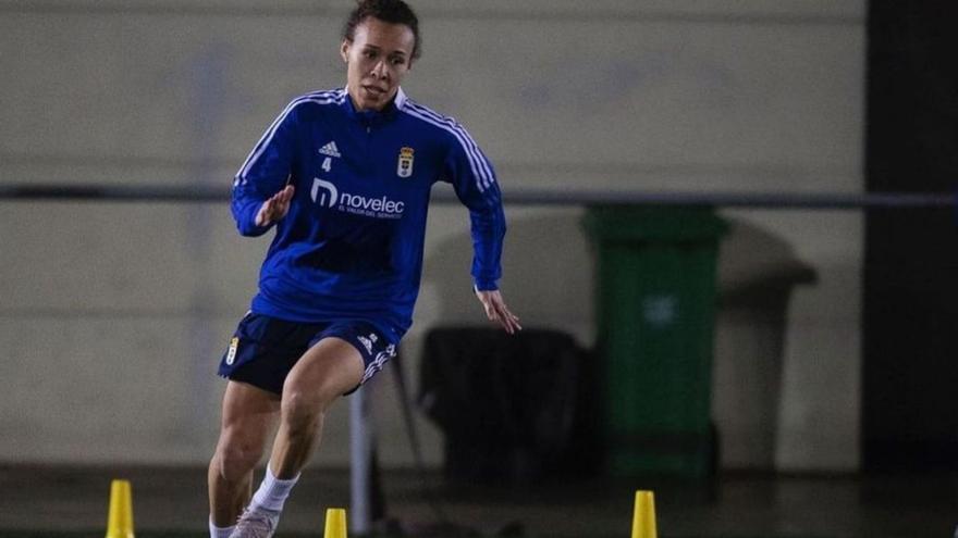 Yannel Correa, en un entrenamiento con el Oviedo. | LNE