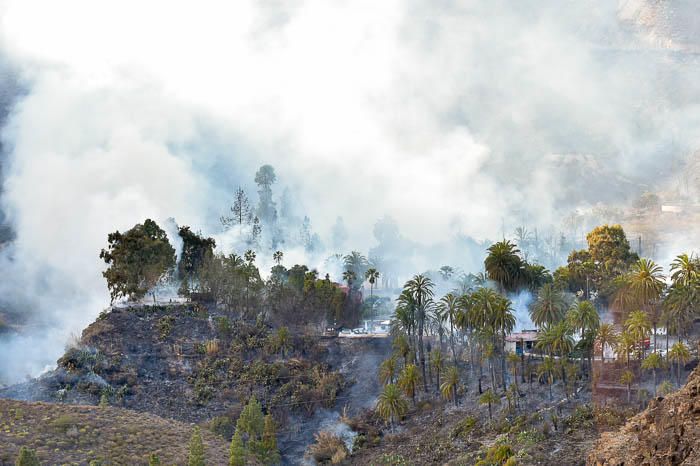 Incendio el hotel Molino del Agua, en Ayacata