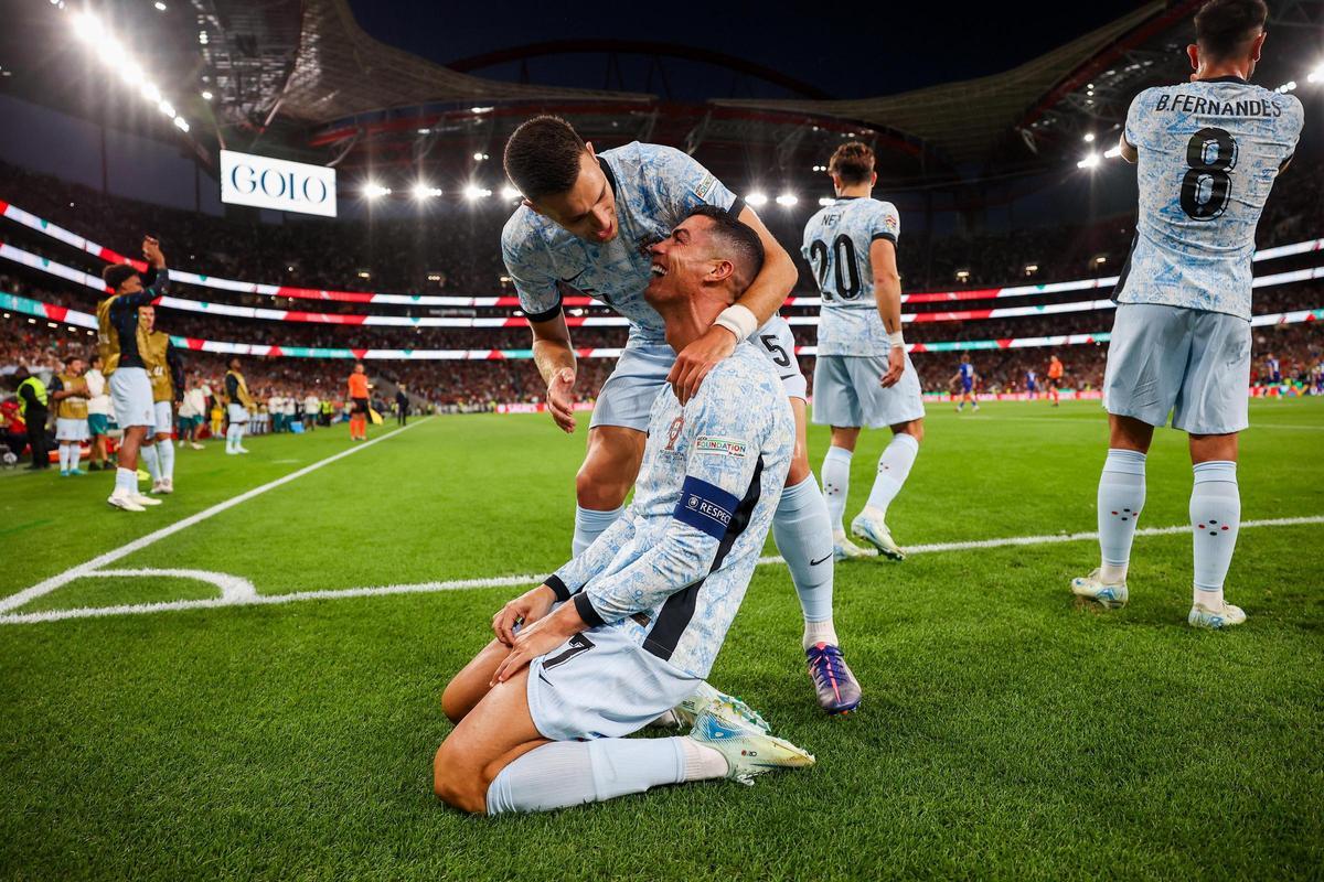 Cristiano Ronaldo, después de marcar su gol 900.