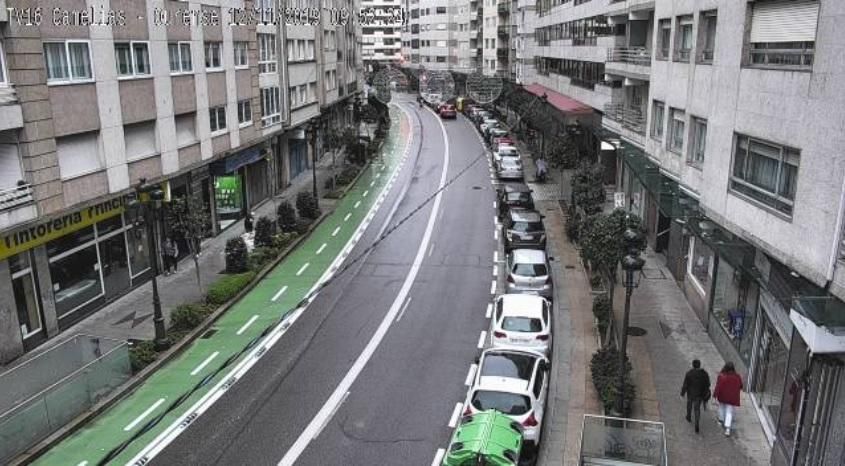 Cámaras de tráfico de Vigo hacia el carril bici.