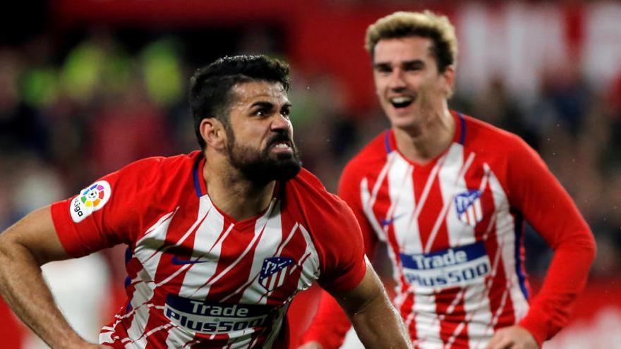 Costa y Griezmann reivindican al Atlético en Sevilla