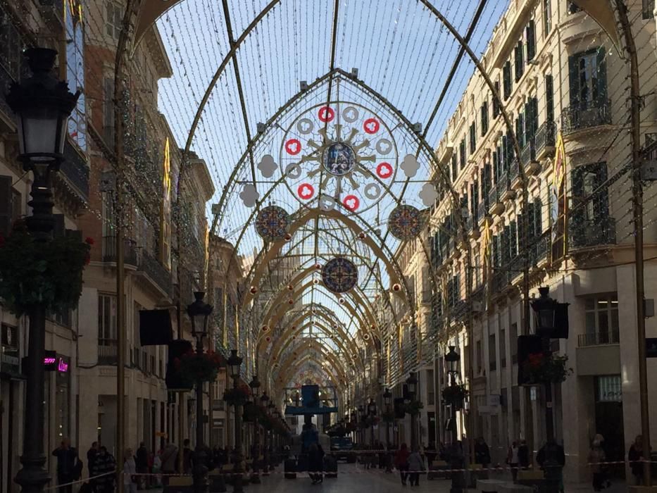 Luces de Navidad en el Centro de Málaga.