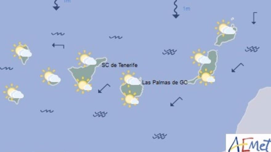 Los intervalos nubosos predominarán en Canarias