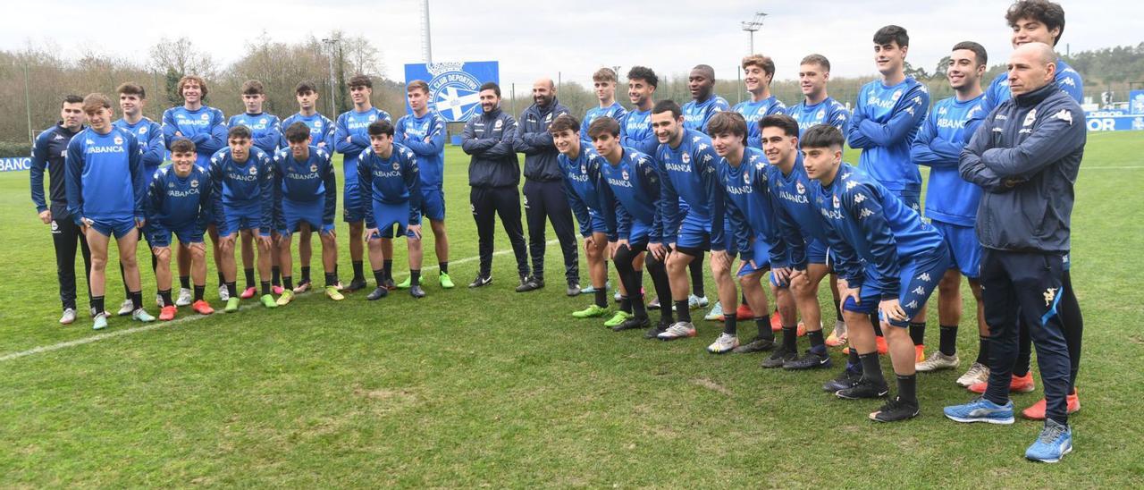 Plantilla juvenil a deportivo de la coruña