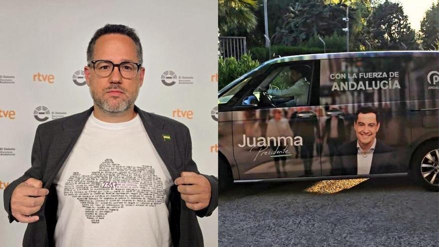 El debate electoral más allá de las palabras: de la camiseta con las afectadas por los cribados a la furgoneta de Juanma Moreno