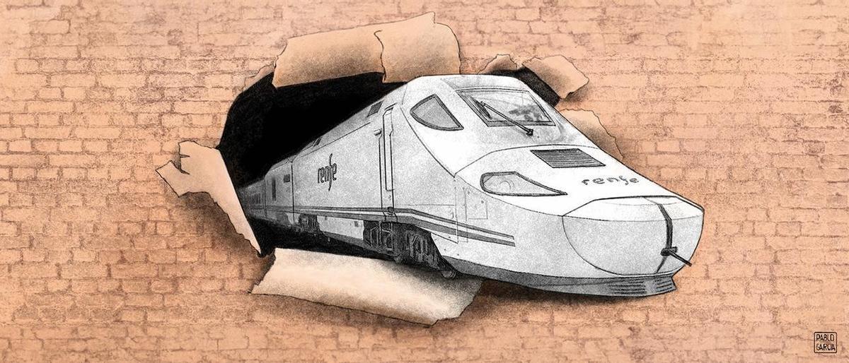 Ilustración de un tren de alta velocidad.